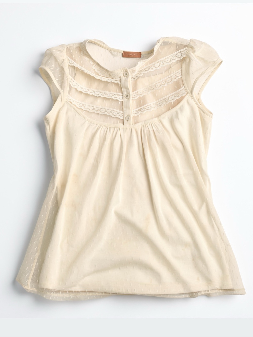 Pretty Forever 21 Lace Sheer Shirt Size Small